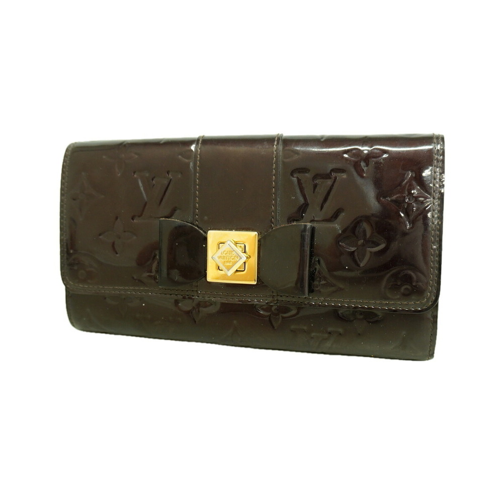 Louis Vuitton Vernis Portefeuille Saranou Long Wallet M91498 Amarante Women's...